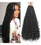 Goddess Box Braids Crochet Hair 24 Inch Boho Box Braids Crochet Hair 8 Packs Crochet Braids Pre l...
