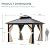 YITAHOME 10x10ft Gazebo Hardtop Double Roof Canopy w/Netting and Curtains, Outdoor Gazebo 2-Tier Hardtop Galvanized Aluminum Frame Garden Tent for Patio, Backyard, Deck and Lawns, Brown