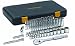 GearWrench 80550P 3/8-Inch Drive SAE/Metric 6 Point Standard and Deep Socket Set, 56-Piece
