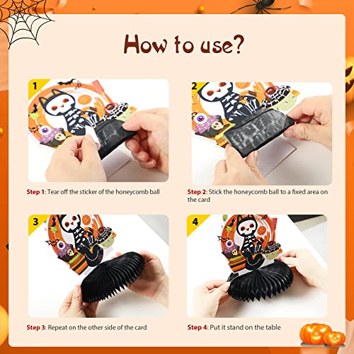 9 Pieces Halloween Birthday Honeycomb Centerpieces Decorations Halloween Birthday Party Table Decorations Cute Zombie Ghost Pumpkin Skull Ghost Cat Witch Bat Decorations For Halloween Party Favors Supplies #TOP2