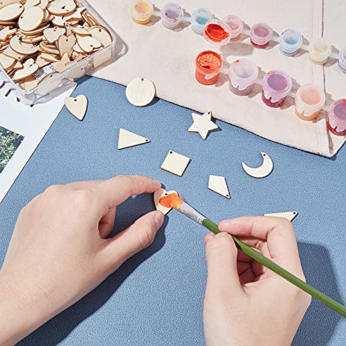 Ph Pandahall 160Pcs 8 Styles Undyed Wood Pendants Small Natural Star Moon Shapes For Earring Necklace Jewelry Diy Craft Making Tree Ornaments Hanging Ornament Decorations #TOP2