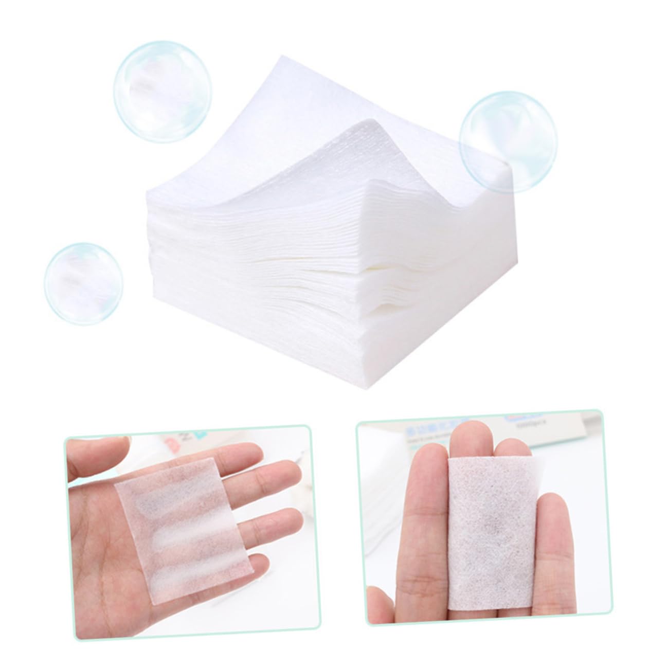 Balacoo Nail Polish Remover Pad 1000pcs Reusable Natural Cotton Single Layer Non-Woven Plastic Box Sanitary Packaging Style