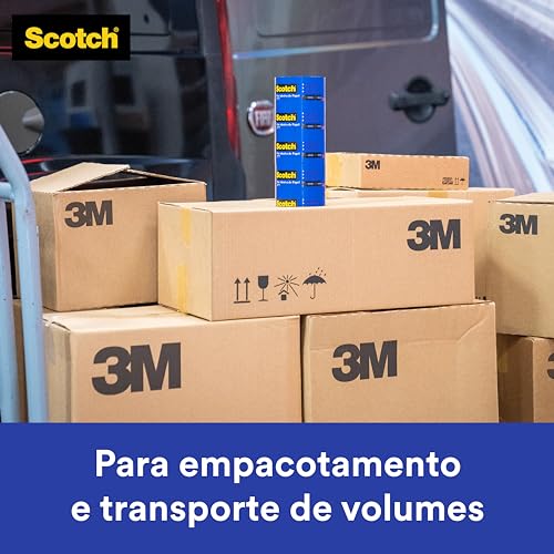 Scotch, 3M, Fita de Empacotamento, Papel Liso, Marrom, 36mm x 50m, 5 rolos