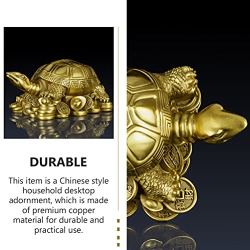 Estatua tortuga de cobre puro de IMIKEYA 4.5x2.7 cm miniatura 4