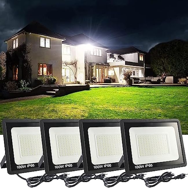 LED Flood Light, LED Work Light IP66 Waterproof Exterior Security Lights Outside Floodlights Slim Design