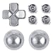 eXtremeRate Metal Silver Thumbsticks & Bullet Buttons & D-pad Replacements Kits for PlayStation 4/DualShock 4/PS4 Slim/PS4 Pro Controller