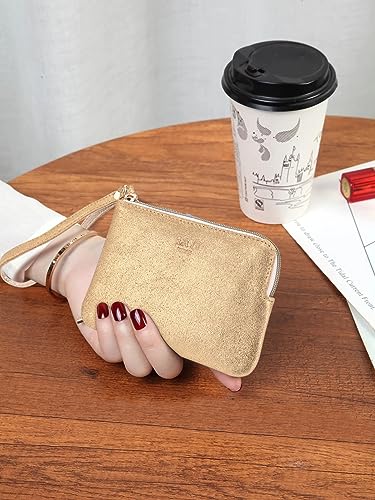 Image of Genuine Leather 4.5 x 6.5 Wristlet Purse for Women, Evening Wristlet Pouch Clutch Bag