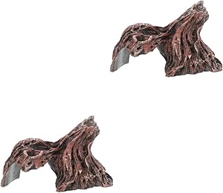2 Pçs Lagartixas Ornamento Decorativo Decoração Artesanal Resina Terrário Esconderijo Para Peixe Árvore Tartarugas Simulação Log Habitat Tronco Toco Sapos Decoração Réptil Ramo