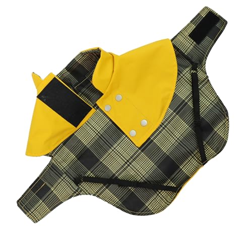 Record - Paddington Dog Raincoat - Faux Leather with Leash Hole - Adjustable Closure, Elastic Back Legs and Extra Neck Protection - Image 2