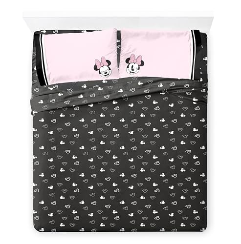 Image of Jay Franco Kids Comforter Set Includes Sheets and Pillow Covers - Soft and Cozy Bed Set for Stylish Room Decor, Official Licensed Bedding, Multi - Minnie Mouse, 7 Piece Queen