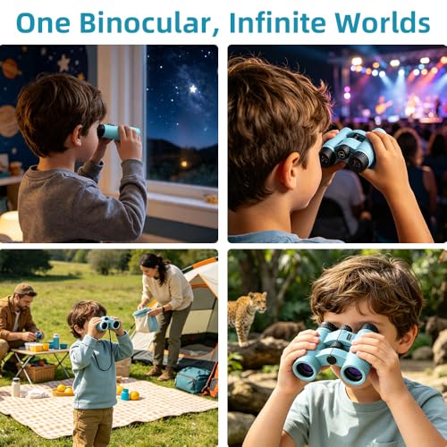Binoculares para niños 10x25 azul miniatura 3