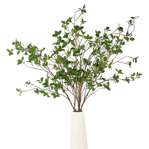 OBDXZHC 6pcs 41.3inch Greenery Stems Artificial Branches for Vases Olive Spring Green Long Stem Fake Plants Indoor Branches for Garden Office Home Desk Decoration