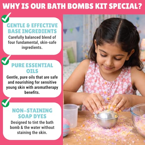 Image of Kalakaram DIY Bath Bomb Making Kit for Kids | STEM Science Experiment & Learning Kit, Educational Birthday Gift for Boys & Girls Ages 8, 9, 10,11,12, 13,14 | Creative Activity for Young Scientists