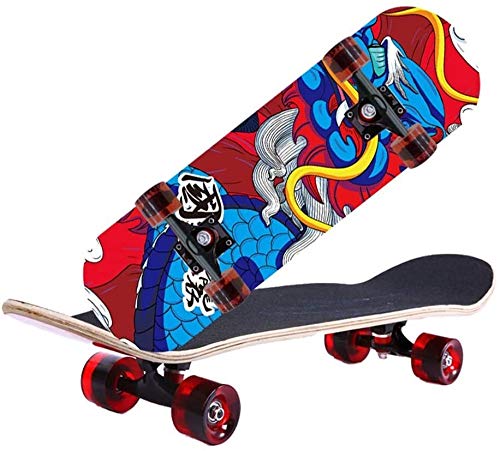 Lowest Prices! Feceyq Skateboards for Beginners, Complete Skateboard 31 X 7.8INCH,8Layer Canadian Ma...
