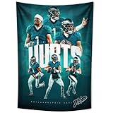 WHZKCYH Jalen Hurts Tapestry For Football Fans Kids Birthday Party Gifts-Rugby Superstar Signed Tapestry Poster For Teen Boy Bedroom Wall Hanging Decoration-70X100CM
