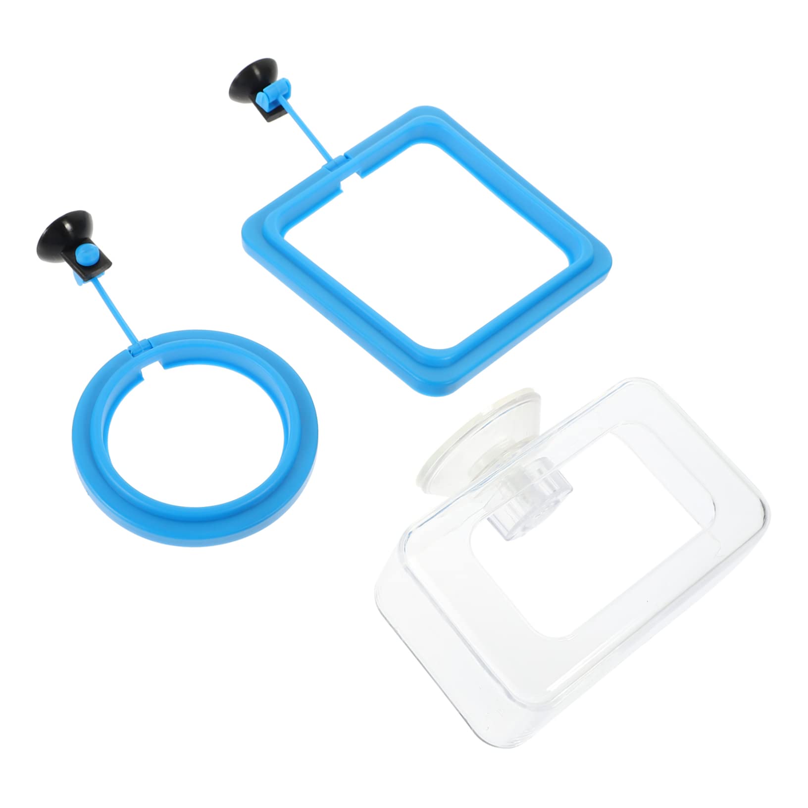 VANZACK Fish Tank Feeding Circle 3pcs Non-Slip Suction Cup Safe Material Practical for Types of Floating Foods Decorative
