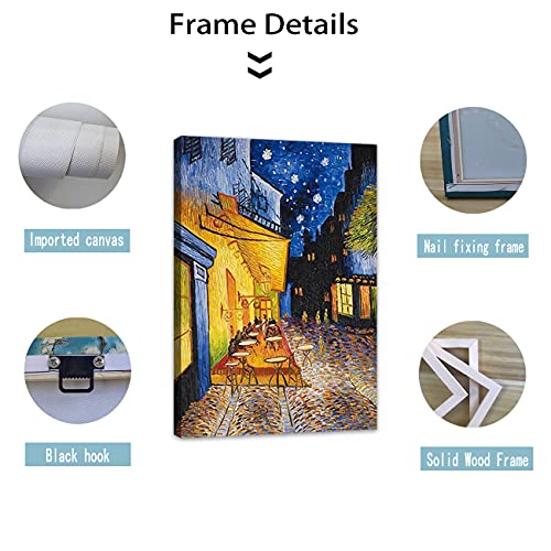 Zhongyutong Famous Van Gogh Cafe Terrace At Night Oil Painting Van Gogh Wall Decor Cafe Terrace At Night Poster Print Artwork For Contemporary Home Decor Painting (12X18Inch) #TOP5