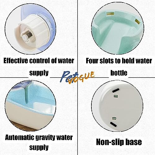 Image of PetVogue Twin Deluxe Plastic Pet Bowl, Food Feeder & Water Feeder, Feeding Stations, Dispenses Dog Food or Cat Food for Dogs Cats & Pets (Blue)