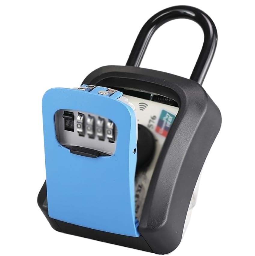 Cassetta di sicurezza portatile con combinazione a 4 cifre, per riporre password ripristinabile, portachiavi da esterno per agenti, serratura sicura per chiavi e oggetti di valore, soluzione di
