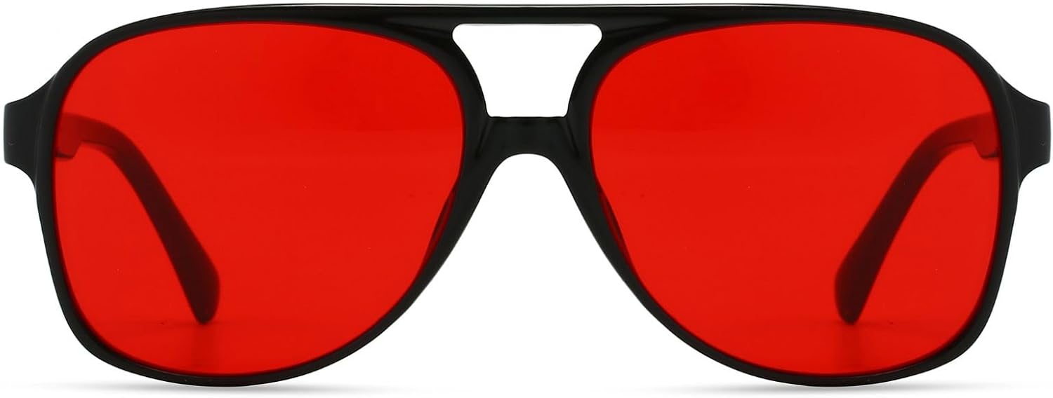 Freckles Mark Vintage Retro 70s Sunglasses for Women Men Classic Large Square Aviator Trendy Glasses - Image 2