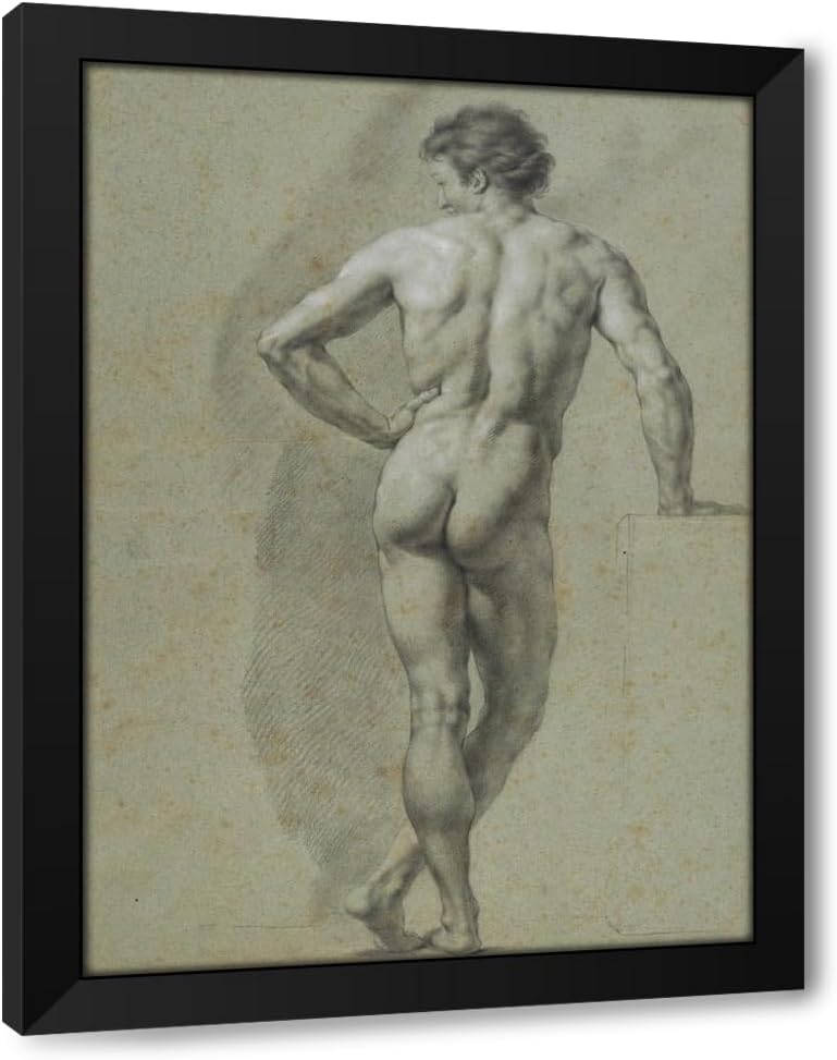 ArtDirect Stehender Rückenakt, den linken Arm eingestützt Custom Framed Art Print Giclee Print or Canvas Options with Various Sizes and Customization by Anton Raphael Mengs