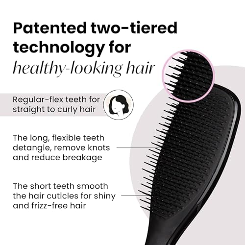 Image of TANGLE TEEZER The Wet Detangler, Liquorice Black, All Hair types, unisex-adult