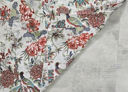 Tissu à imprimé floral en coton décoratif haut de gamme pour couture et tapis de luxe - 4