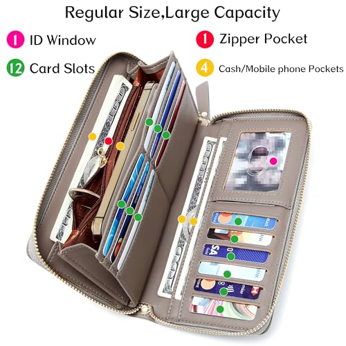 Image of GEEAD Custom Design Wristlet Wallets for Women PU Leather RFID Blocking Wallet