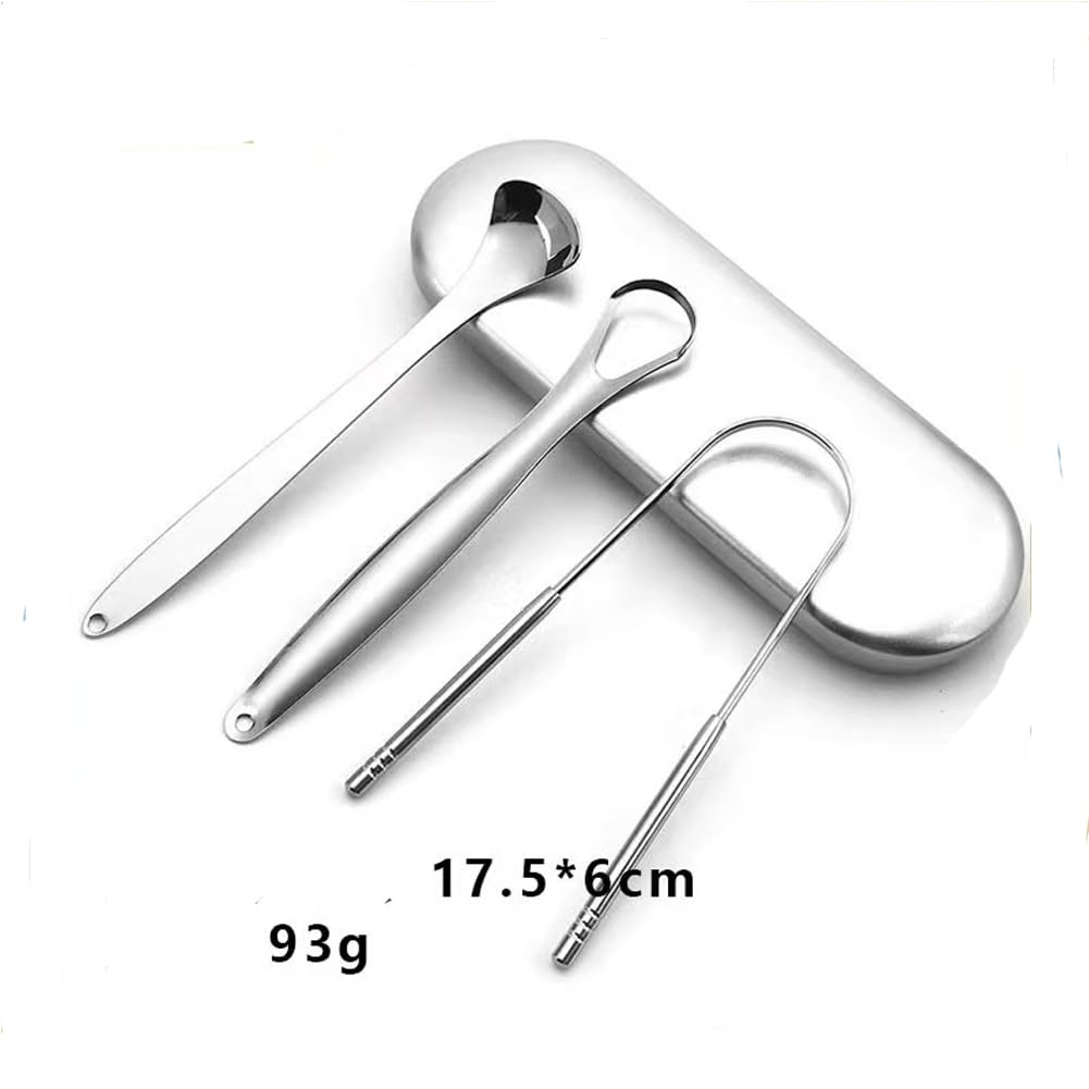 3PCS Stainless Steel Tongue Scarpers, Durable Tongue Scrubber, Tongue Cleaner for Oral care (White)