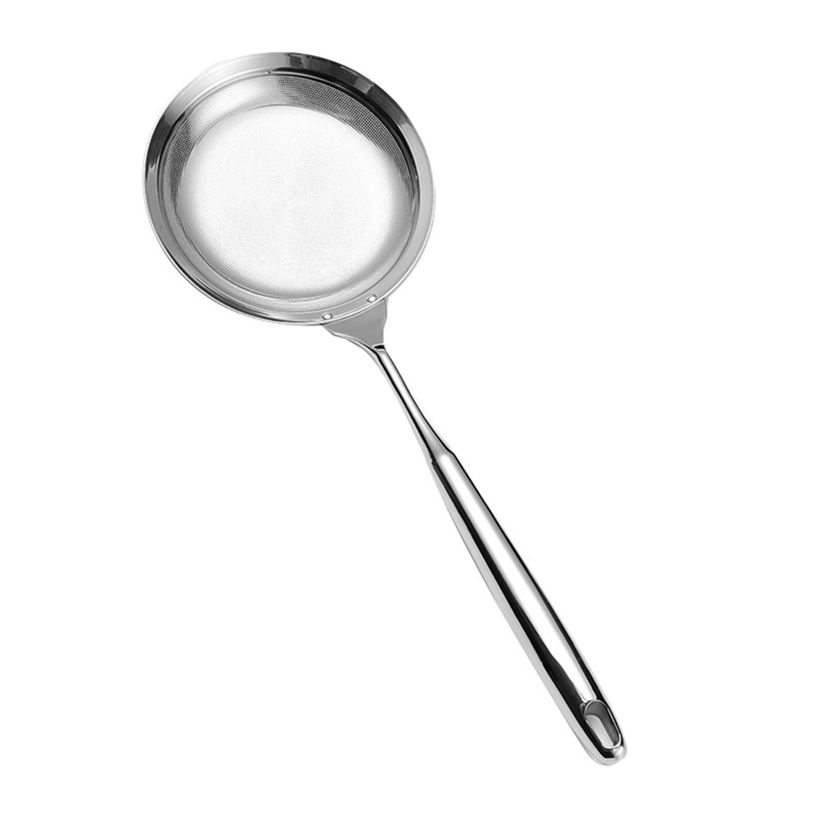 Kalttoy Multifunctional Hot Pots Fat Skimmer Spoon Stainless Steel Fine Meshes Sieves Food Strainer for Skimming Greases Foams Stainless Steel Skimmer Spoon