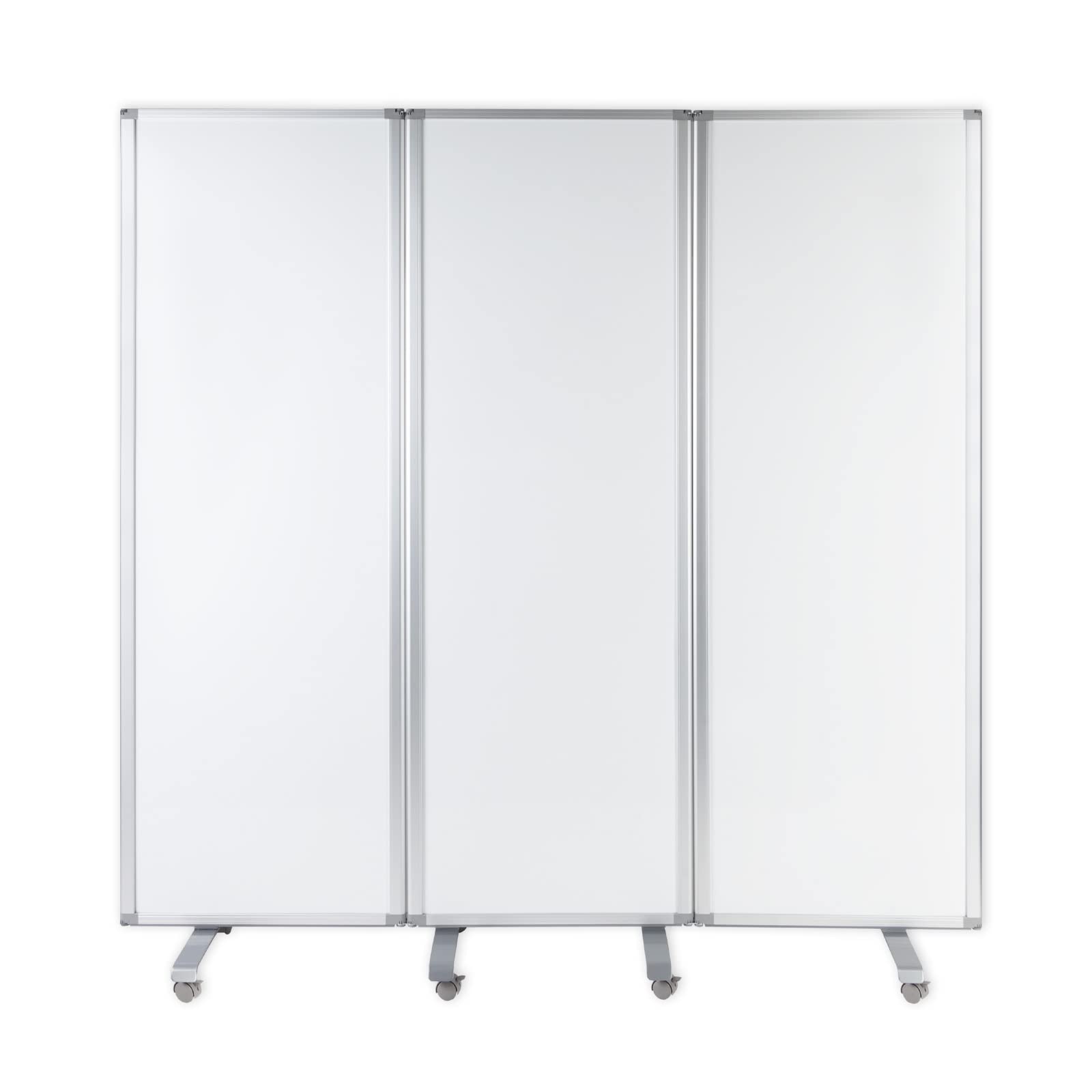 MOB - Parete divisoria mobile, lavagna bianca, magnetica e pieghevole, divisoria divisoria, bacheca con ruote bloccabili, utilizzabile su entrambi i lati (180 x 180 cm)