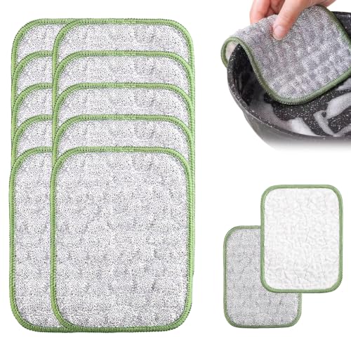 Image of Multipurpose Wire Dishwashing Rags for Wet and Dry, Double-Sided Non Scratch Stainless Steel Dishcloth, Reusable Heavy Duty Cleaning Cloth for Dishes Pots Pans Sink Kitchen Cookware