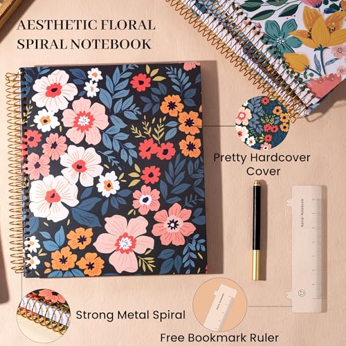 Image of CAGIE Spiral Notebook 8.5 x 11 for Women, Hardcover, College Ruled