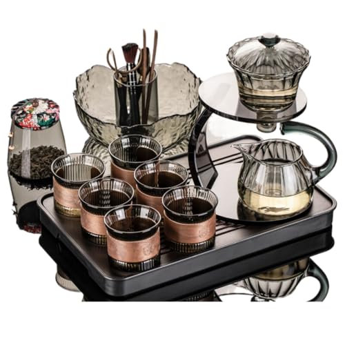 Taza de té de vidrio con juego magnético de alta calidad para infusión de té Kung Fu