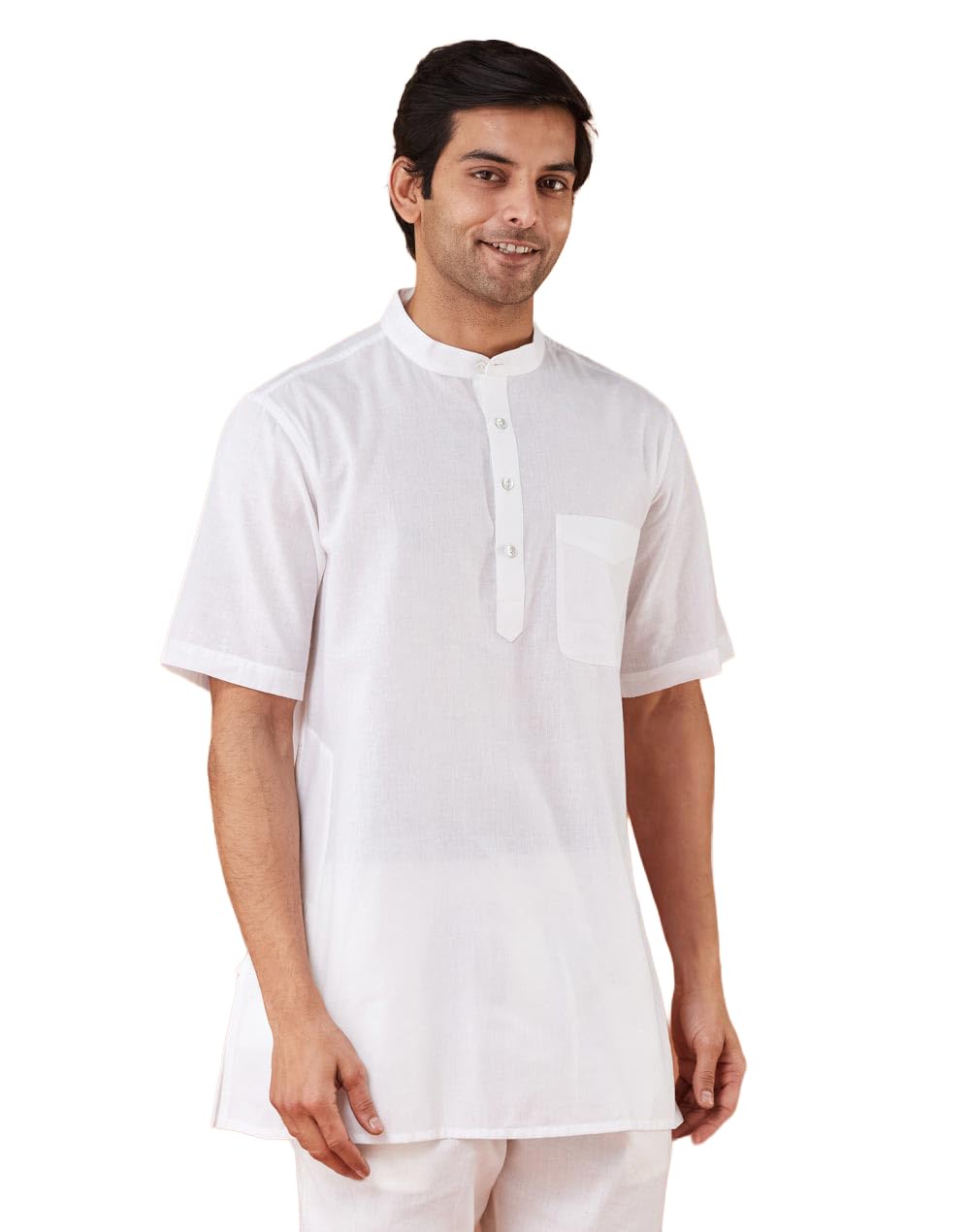 fabindia White Cotton Short Kurta-picture-26