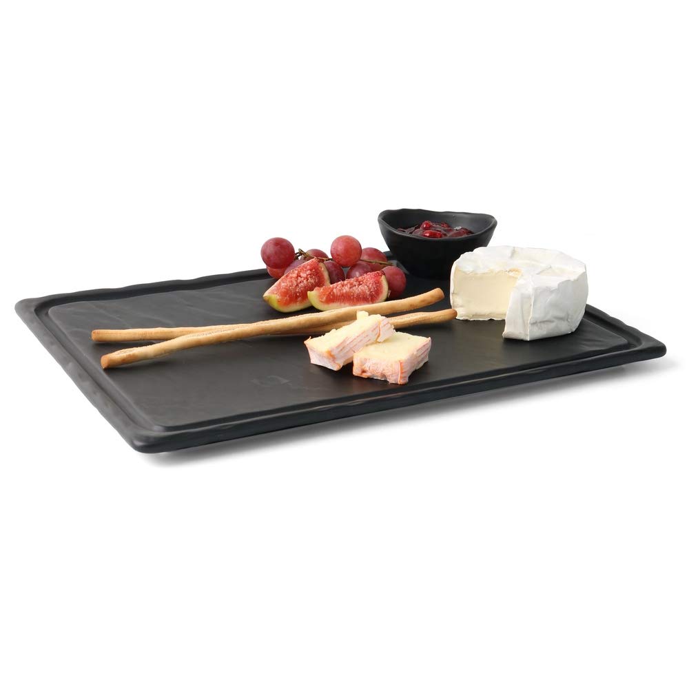 Holst Porzellan SDS 006 Hartkermaikplatte Schieferdesign schwarz 33 x 24 cm, schwarz, 33 x 24 x 1.5 cm