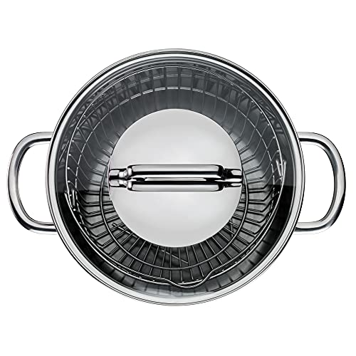 WMF Spargeltopf hoch mit Glasdeckel 16cm, Spargeltopf Induktion, Dampfgarer 5l, Cromargan Edelstahl poliert… – Ansicht 4