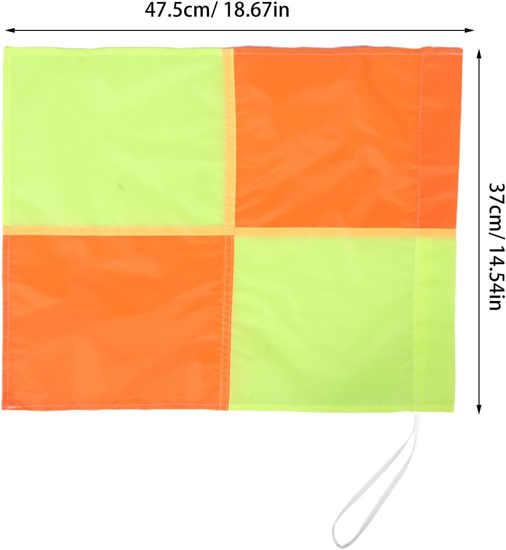 4pcs Soccer Corner Flags: Checkered Linesman Flags for Football Field Games and Practice - High-Visibility Orange and Yellow Color - Referee/Coaches Gear, 18.7x14.6"