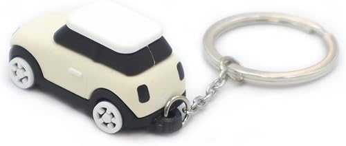 Miniatura 3 de 3D OM Llavero con modelo de silicona MINI, elegante lindo adorable, cadena de plata, colores acromáticos-blanco, gris