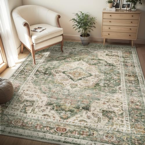 AMOAMI-4X6 Area Rugs for Living Room -Soft Vintage Bedroom Rugs-Non