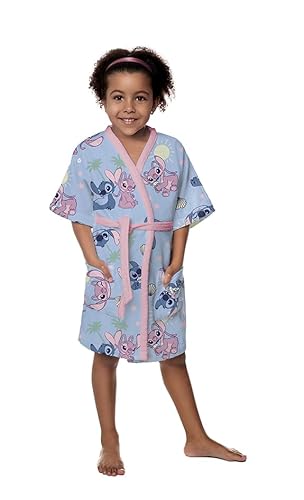 Roupão Aveludado Infantil Quimono Estampado Stitch