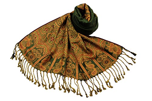 Étole SHANKARA N9 en viscose unie et bordure cachemire chic