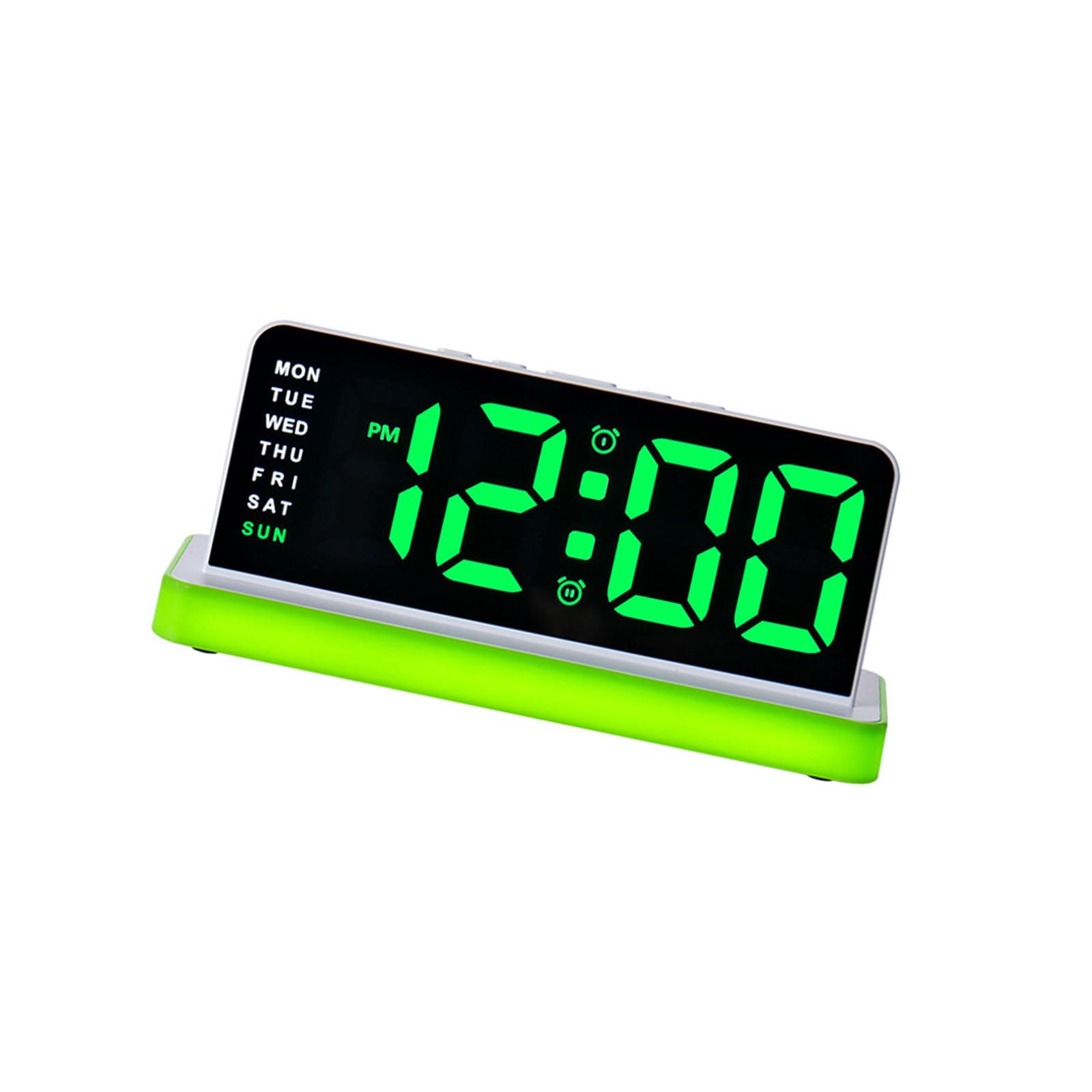 Shntig Green Bedside Alarm Clock With Large Number Led Screen And Gentle Night Light For Bedroom Nightstands And Desks Alarm Clock Bedside Led Night Light Weekday Display Large Number Bedroom Desk Sleep Routine Up