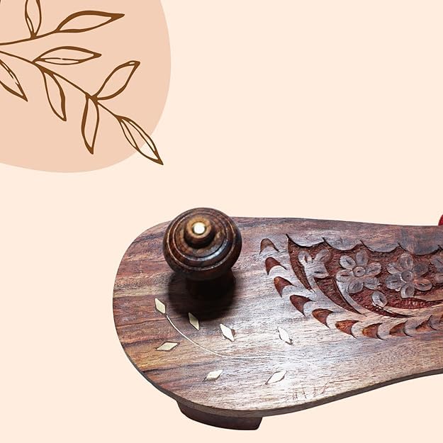 Image of Wooden Paduka (Khadau) with Strap | Traditional Wooden Sandals for Pooja & Temple | Charan Paduka | Wooden Footwear for Men & Women