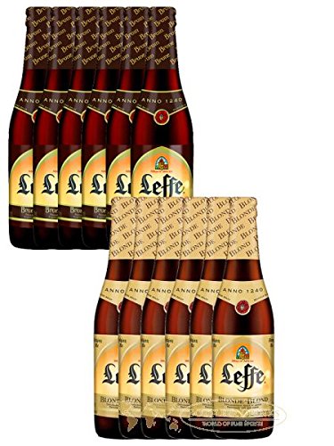 Leffe Biermix Belgian Bier 6 x 0,33 Liter hell und 6 x 0,33 Liter dunkel