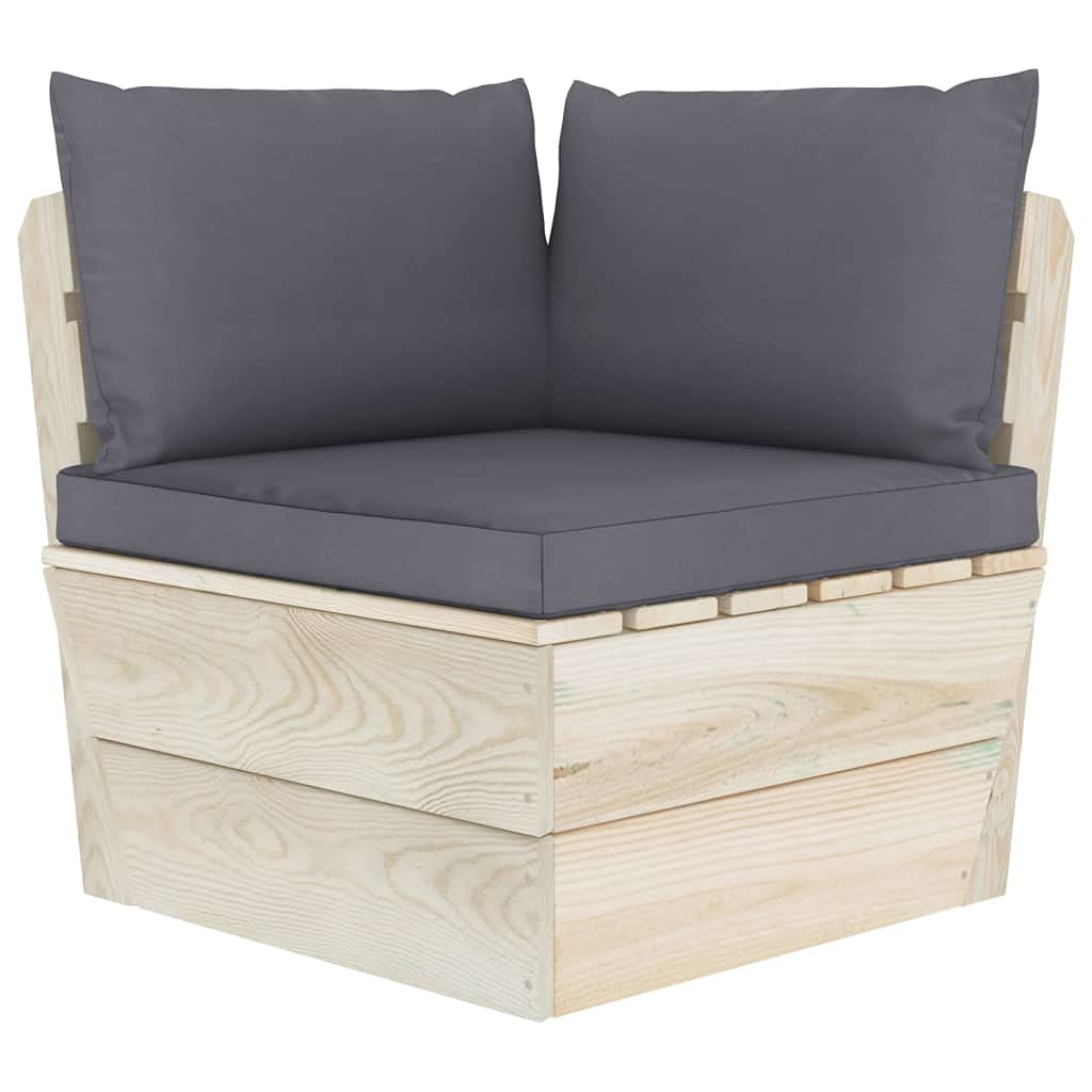 Hothingwell Sofa 2-osobowa paleta ogrodowa z poduszkami z drewna świerkowego | Rustykalny design, trwały, niewymagający konserwacji, wyściełana poduszka poliestrowa, na taras lub salon