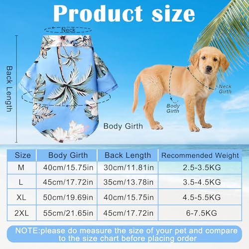 Hawaii Hunde Shirts für Kleine,Sommer Hundeshirts,Pet Poloshirt T-Shirt,Hunde Shirt für Kleine Dog,Hundeshirt Bedruckte T-Shirts Schnell Trocknende Atmungsaktive für Small Dog Katzen (Himmelblau,M)