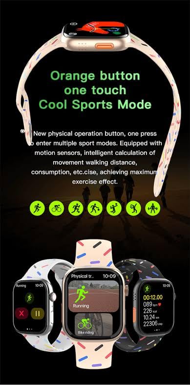 Hryfine T20 Pro Smartwatch displaying multiple games