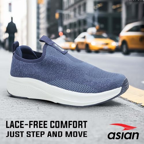 Image of ASIAN Wonderwalk Pro-21 Men's Walking Shoes | Lightweight Slip-On Sneakers with Arch Support | Memory Foam Soft Cushion Insole, Breathable & Flexible Shoes for Gym, Travel & Walk