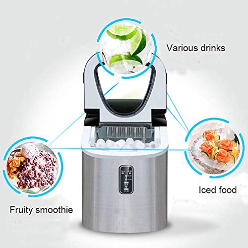 Fabricadora de hielo portátil acero inoxidable 15Kg miniatura 7